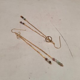 Boucles d'oreilles tourmaline peace