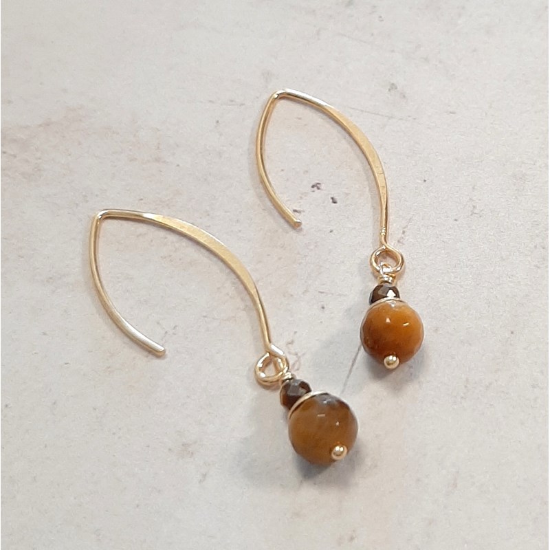 Andrea Chereau - Boucles d'oreilles œil de tigre