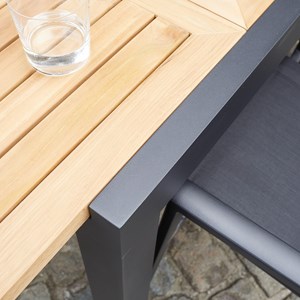 Salon jardin en aluminium et teck