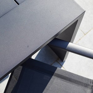 Salon jardin aluminium noir 6p