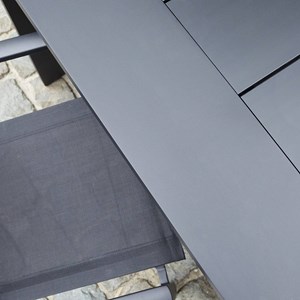 Salon jardin aluminium noir 8p