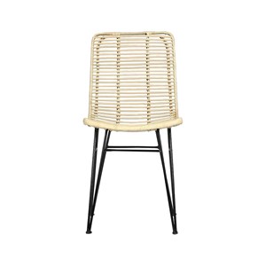 Chaise en rotin et métal