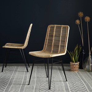 Chaise en rotin et métal