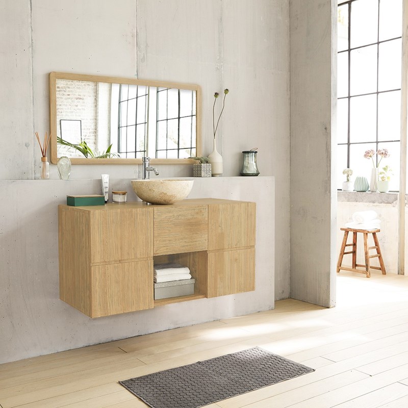 Berah Getah - Meuble salle de bain hévéa suspendu 120