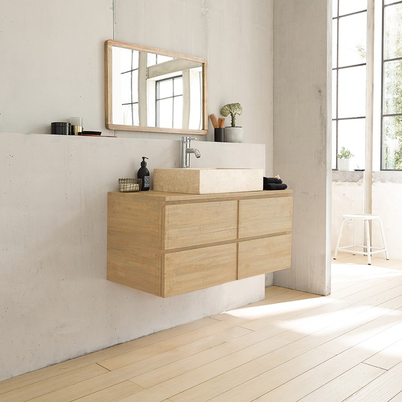 Berah Getah - Meuble salle de bain hévéa suspendu 100