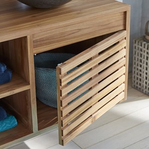 Meuble salle de bain teck suspendu