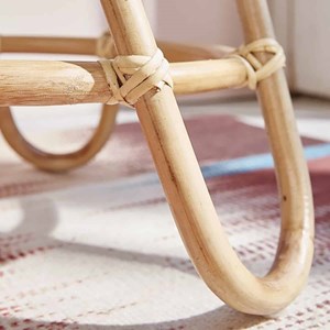 Table d'appoint ronde en rotin naturel