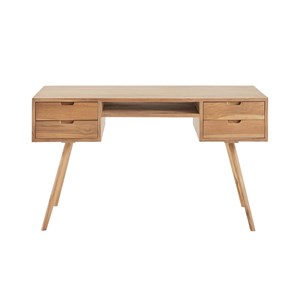 Bureau en bois de teck 4 tiroirs