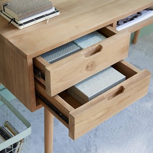 Bureau en bois de teck 4 tiroirs