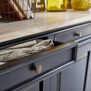 Buffet acajou et teck 4 portes 2 tiroirs