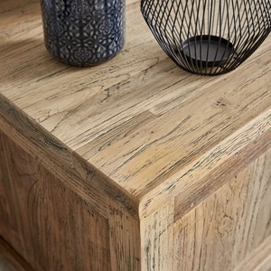 Meuble tv en teck recyclé 2 tiroirs