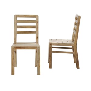 Lot de 2 chaises bois de teck recyclé