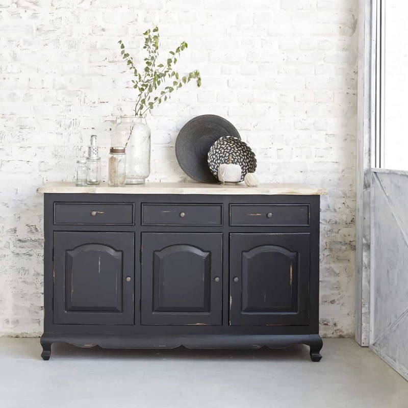 Berah Getah - Buffet acajou teck 3 portes 3 tiroirs
