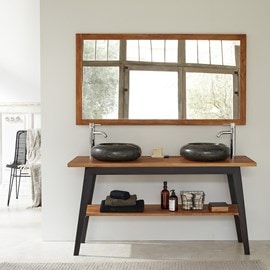 Meuble salle de bain double plateau