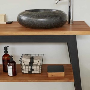 Meuble salle de bain double plateau