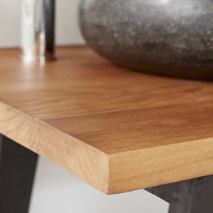 Meuble salle de bain double plateau