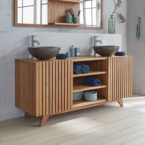 Meuble salle de bain bois de teck