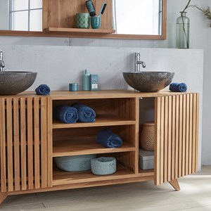 Meuble salle de bain bois de teck