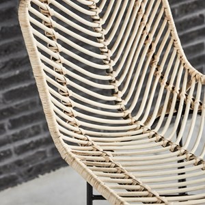 Tabouret de bar en rotin et métal