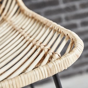 Tabouret de bar en rotin et métal