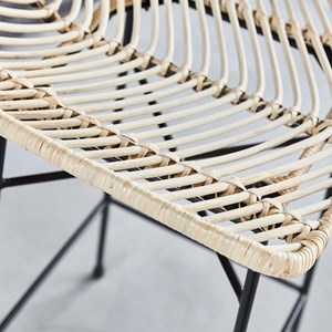 Tabouret de bar en rotin et métal