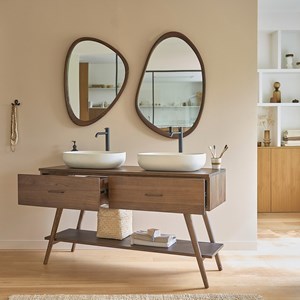 Meuble de salle de bain en bois de mindi