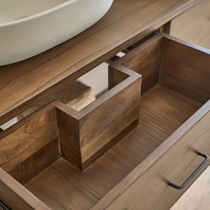 Meuble de salle de bain en bois de mindi