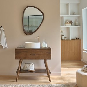 Meuble de salle de bain en bois de mindi