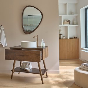 Meuble de salle de bain en bois de mindi