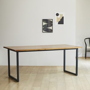 Table à manger en bois de teck et métal