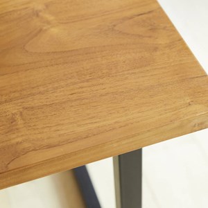 Table à manger en bois de teck et métal