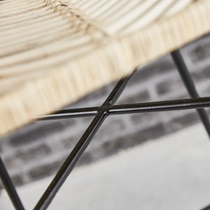 Lot de 2 tabourets de bar rotin et métal