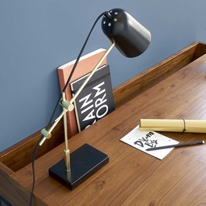 Bureau en bois de teck et métal