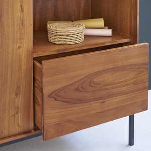 Armoire en bois de teck et métal