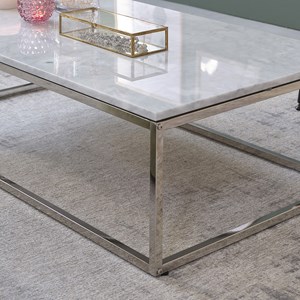 Table basse rectangulaire marbre métal