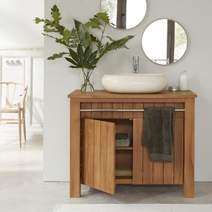 Meuble de salle de bain en bois de teck