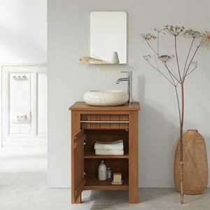 Meuble de salle de bain en bois de teck
