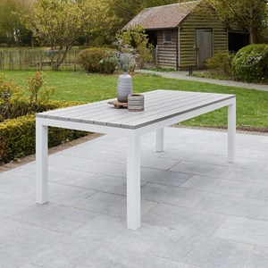 Salon jardin aluminium blanc 8p