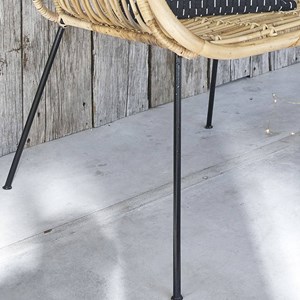 Chaise en rotin et métal