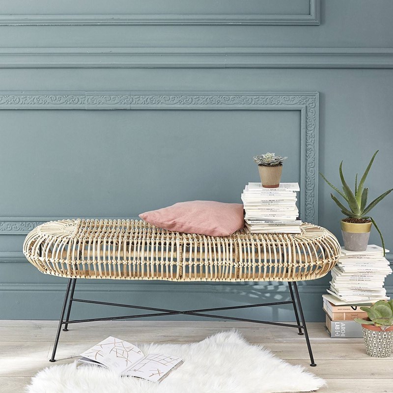 Berah Getah - Banc en rotin et métal 120 cm