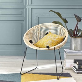 Chaise en rotin et métal