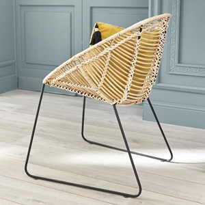Chaise en rotin et métal