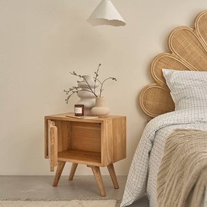 Table de chevet en bois de mindi 1 porte