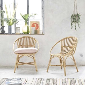 Lot de 2 fauteuils en rotin vintage