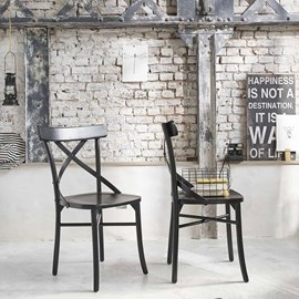 Lot de 2 chaises bistrot en acajou