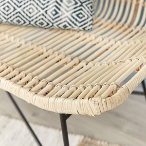 Canapé en rotin et métal