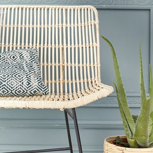 Canapé en rotin et métal