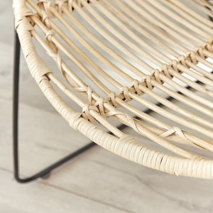 Lot de 2 chaises en rotin et métal