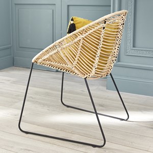 Lot de 2 chaises en rotin et métal