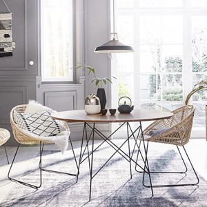 Lot de 2 chaises en rotin et métal